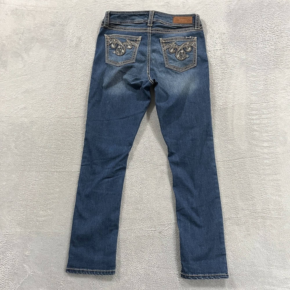 Seven7 Slim Straight Jeans Womens 12 Western Cowgirl Embroidered Festival Y2K